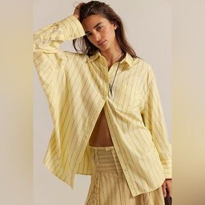 Free People Sabine Striped Articulated Shirt